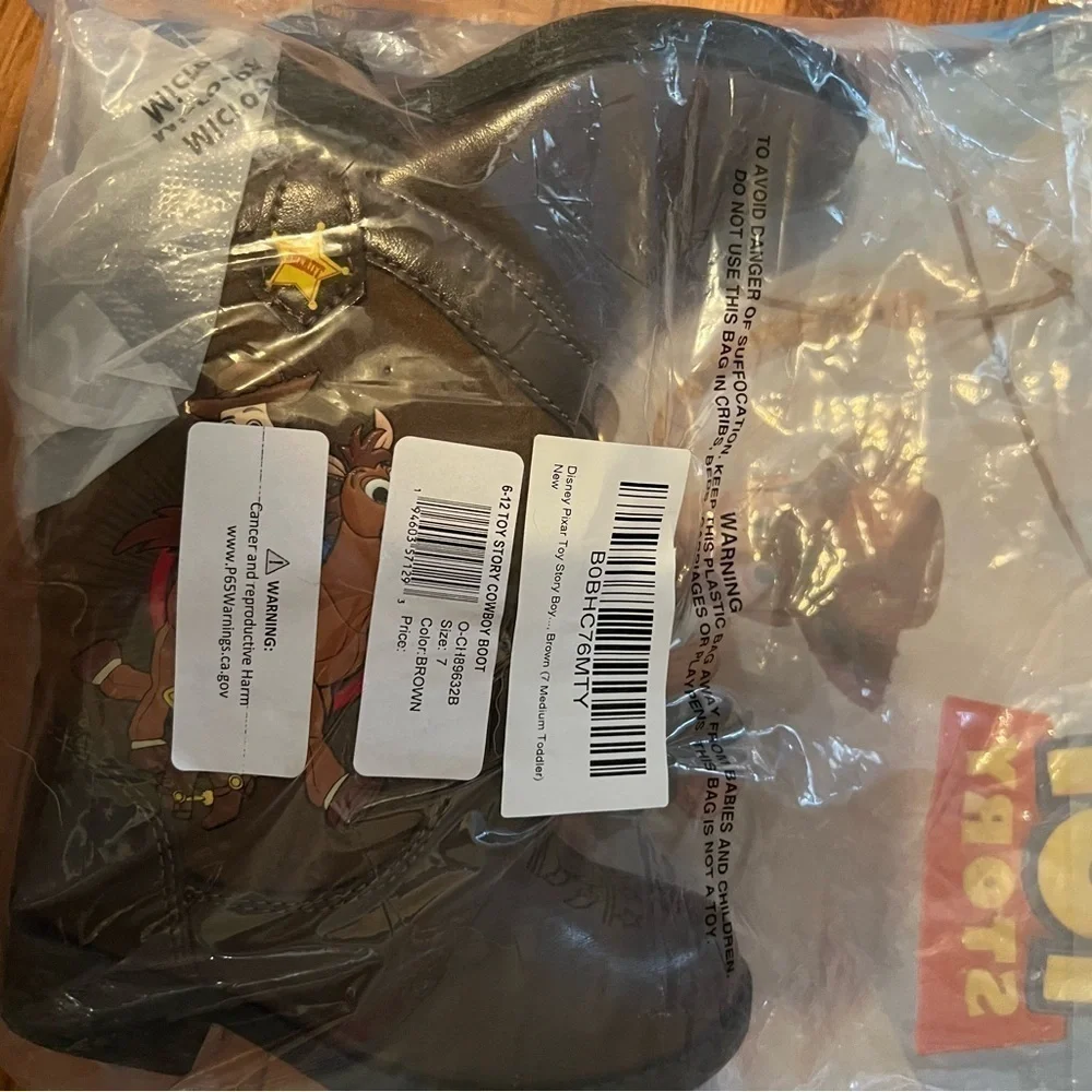 RARE Josmo Disney Pixar Toy Story Woody & Bullseye Sturdy Brown Cowboy Boots NEW
